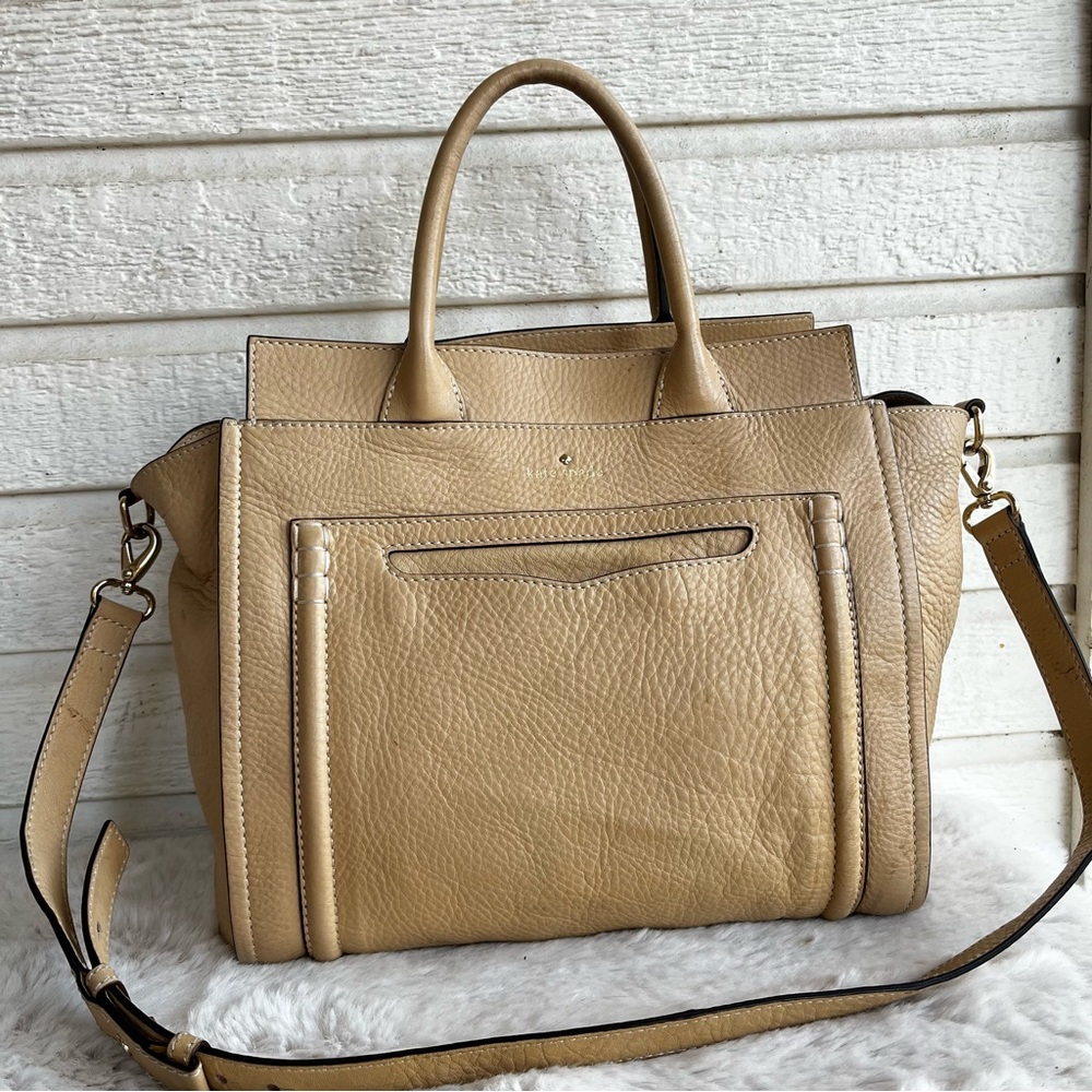 KATE SPADE Claremont Drive Marcella Tote Laptop Shoulder Bag Beige